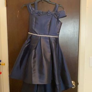 Girls size 12 navy blue high low dress
